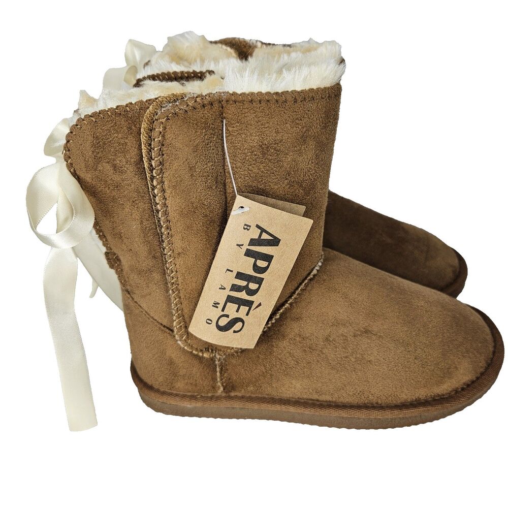 Apres by Lamo Brown Winter Lace Up Boots, Size 3 Youth, New With Tags